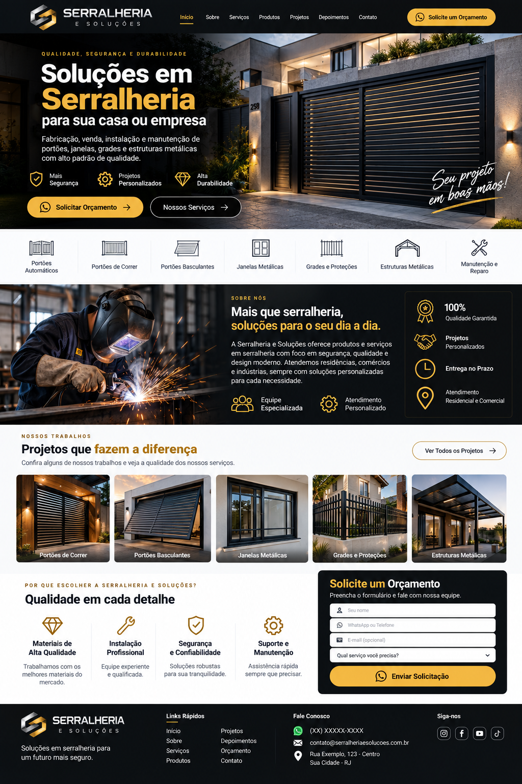 Modelo de site para Comércio local criado pela Prerio