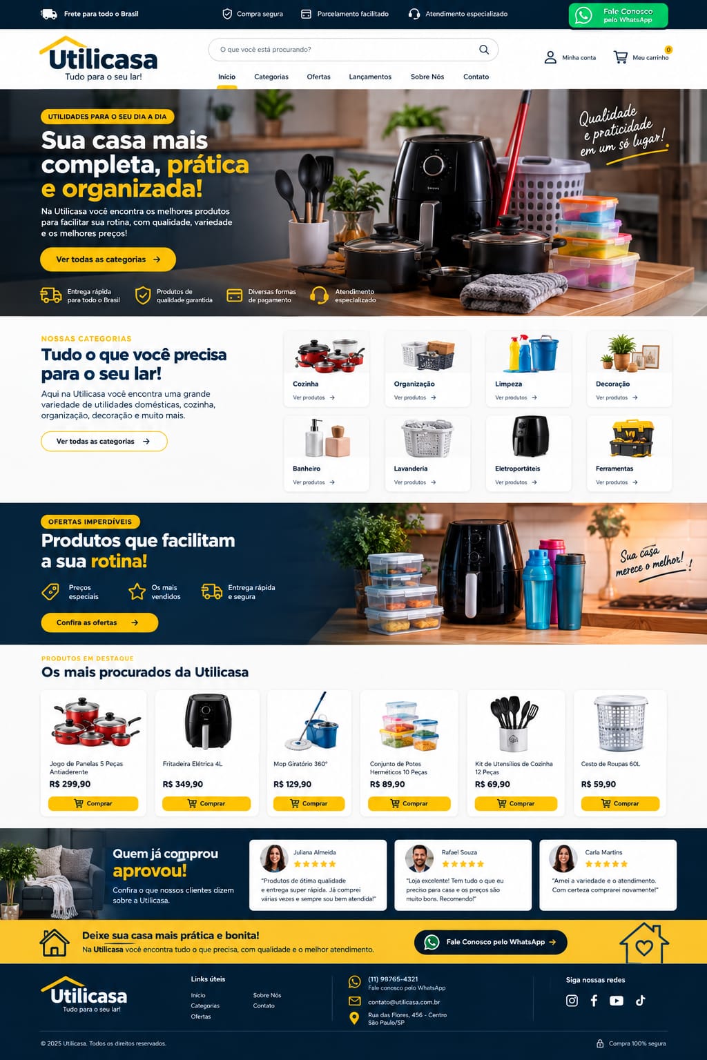 Modelo de site para Loja e moda criado pela Prerio